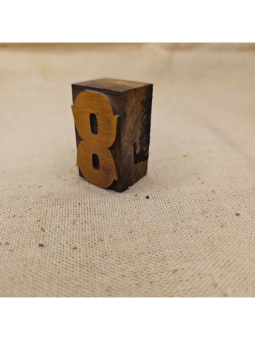 Antique Wooden Letterpress Number 8 Block